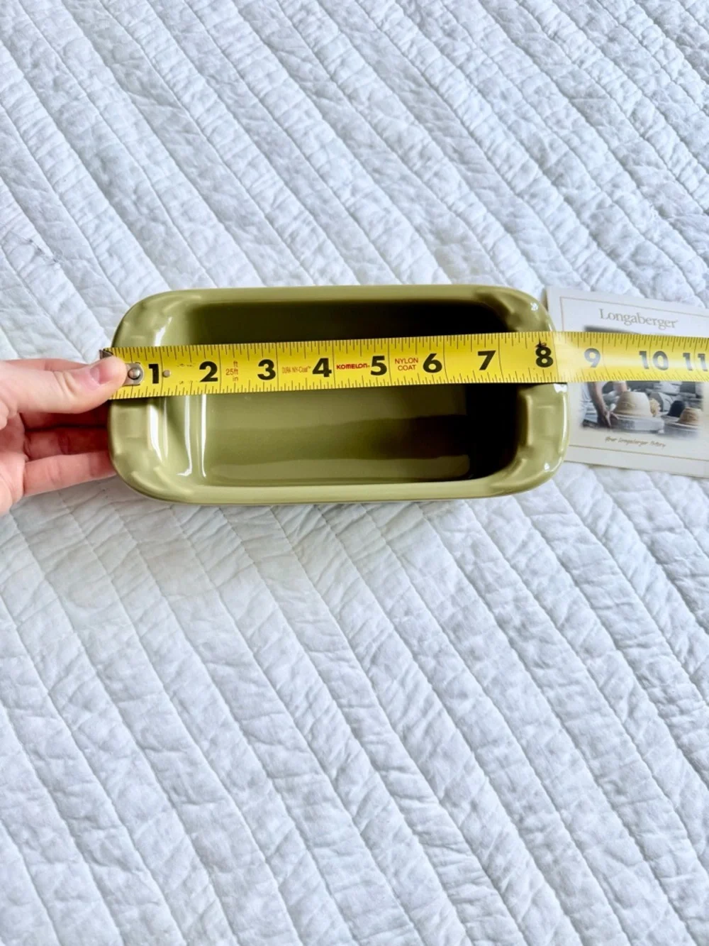 Longaberger Woven Traditions Heritage Green Rectangular Loaf Baker Dish